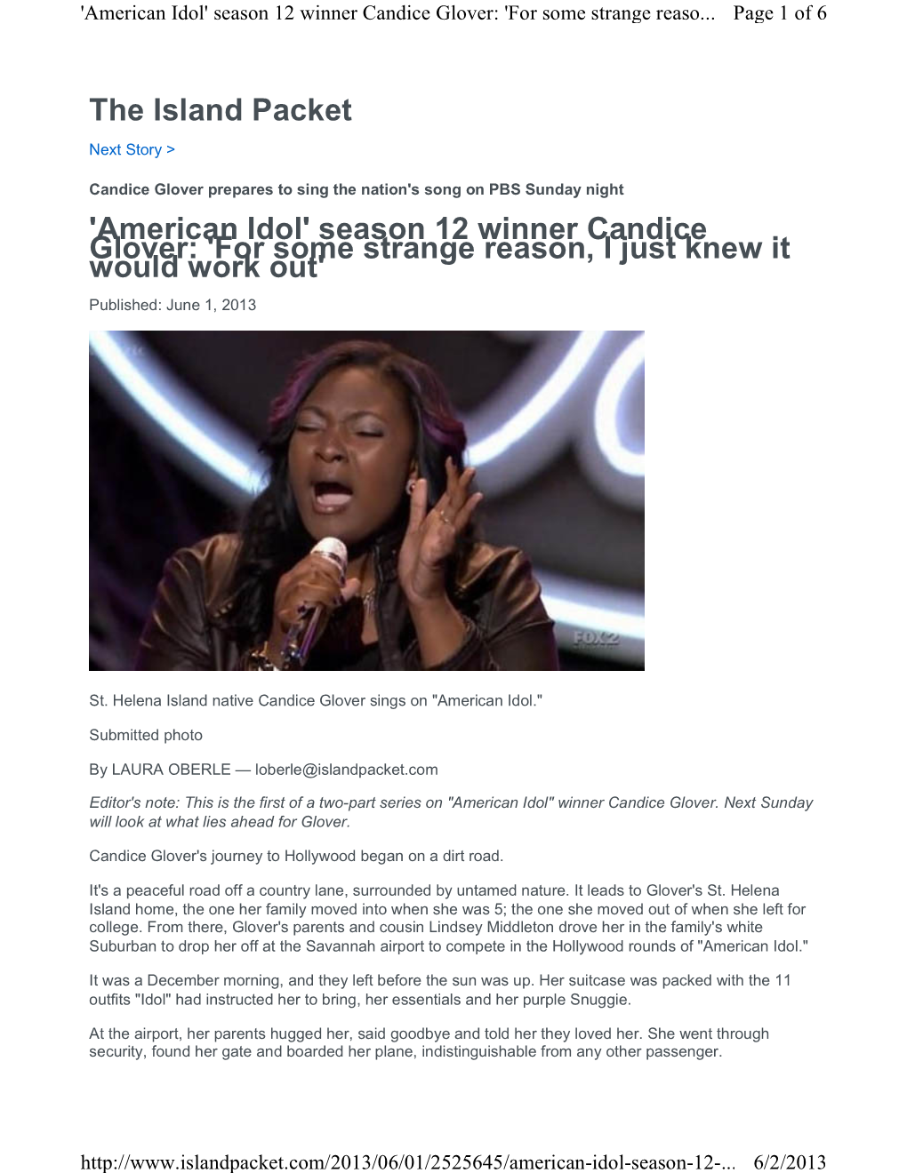 'American Idol' Season 12 Winner Candice Glover: 'For Some Strange Reaso