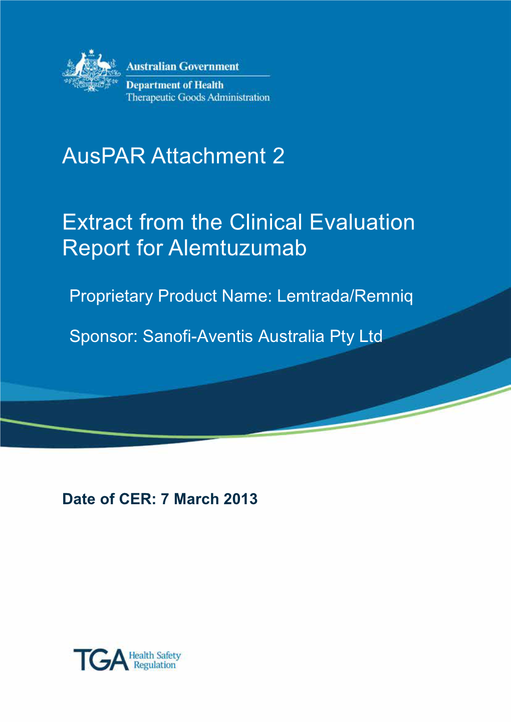 Attachment 2. Extract from the Clinical Evaluation Report for Alemtuzumab