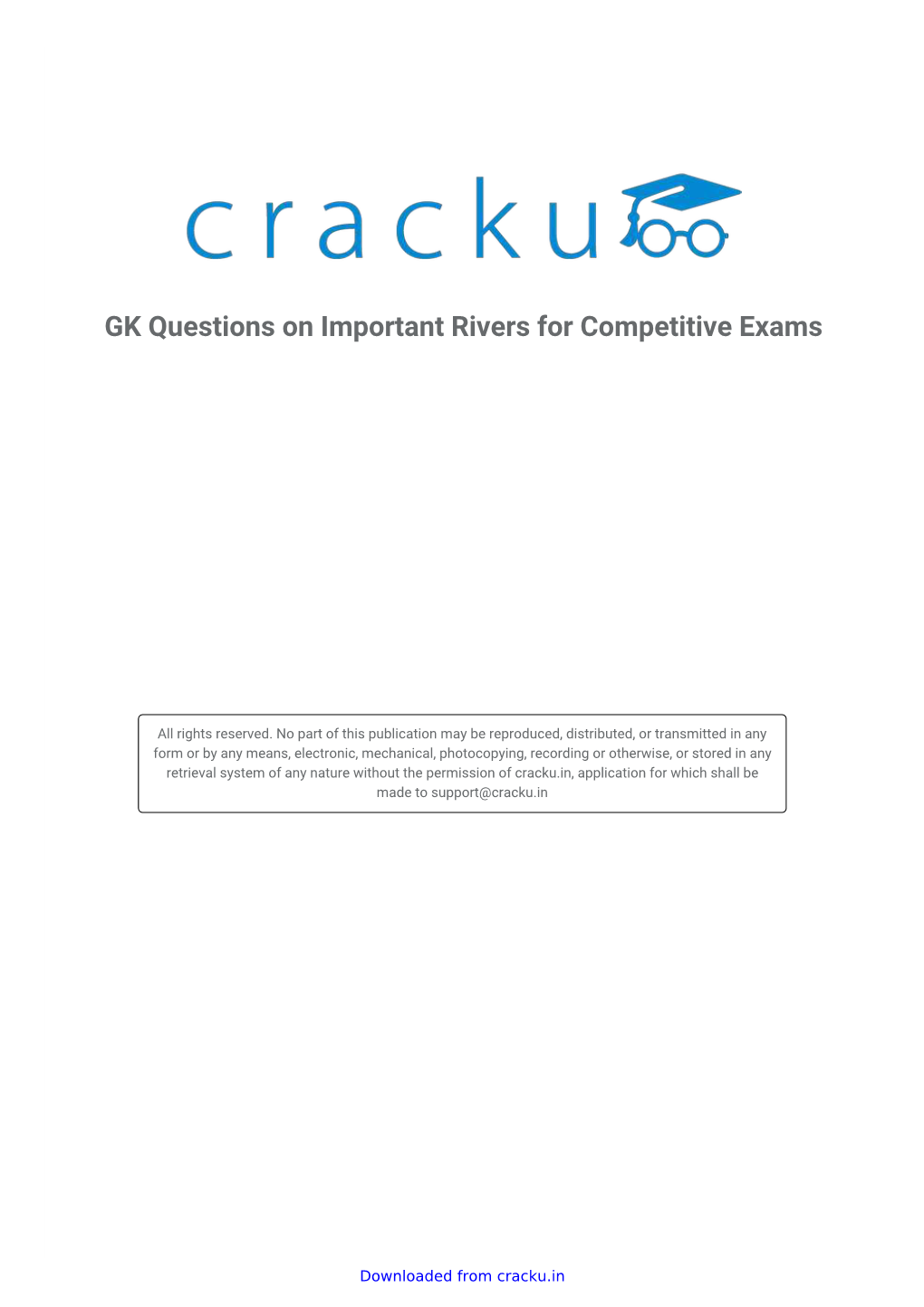 Download GK Questions on Important Rivers for Competitive Exams