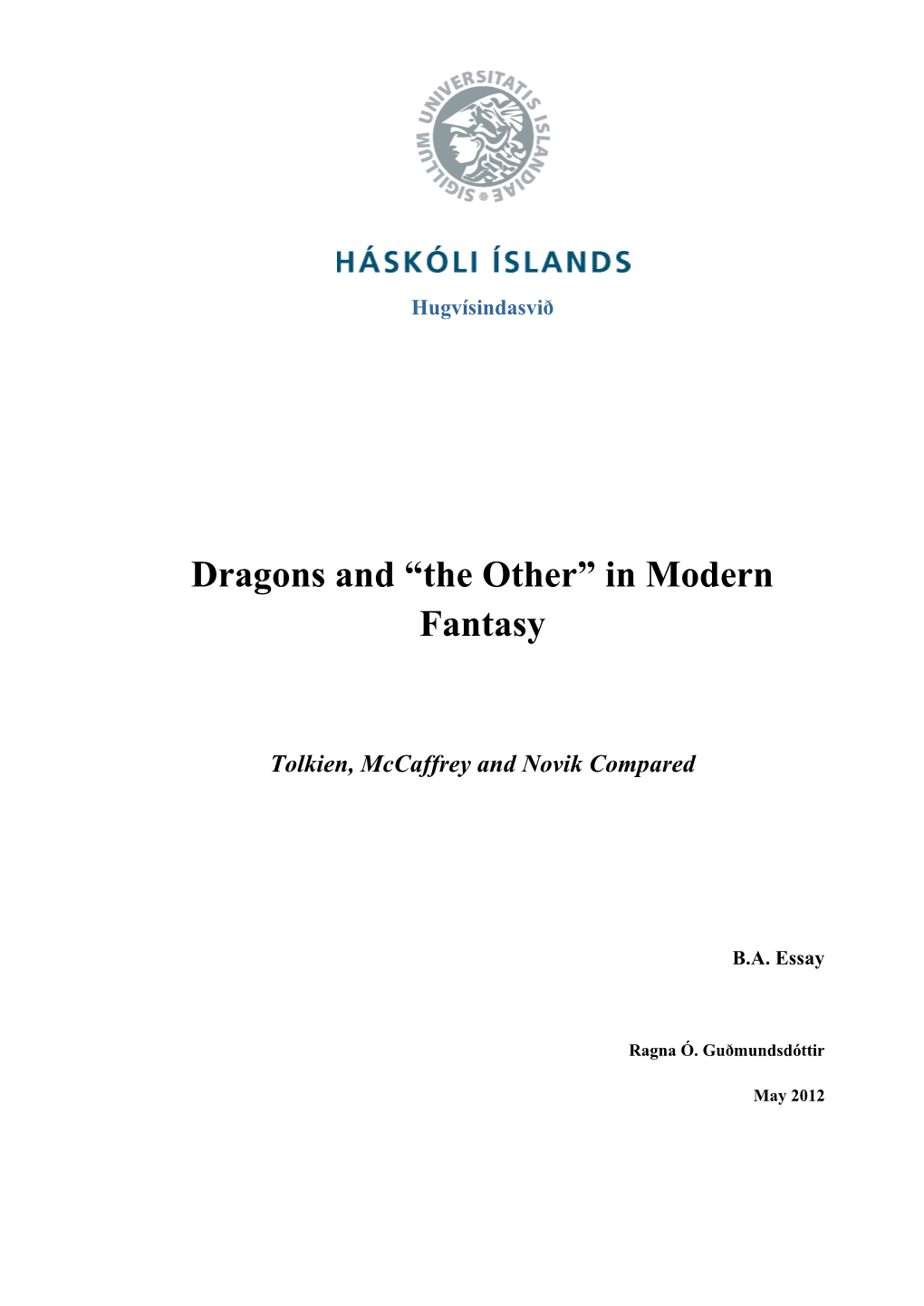 Dragons and “The Other” in Modern Fantasy