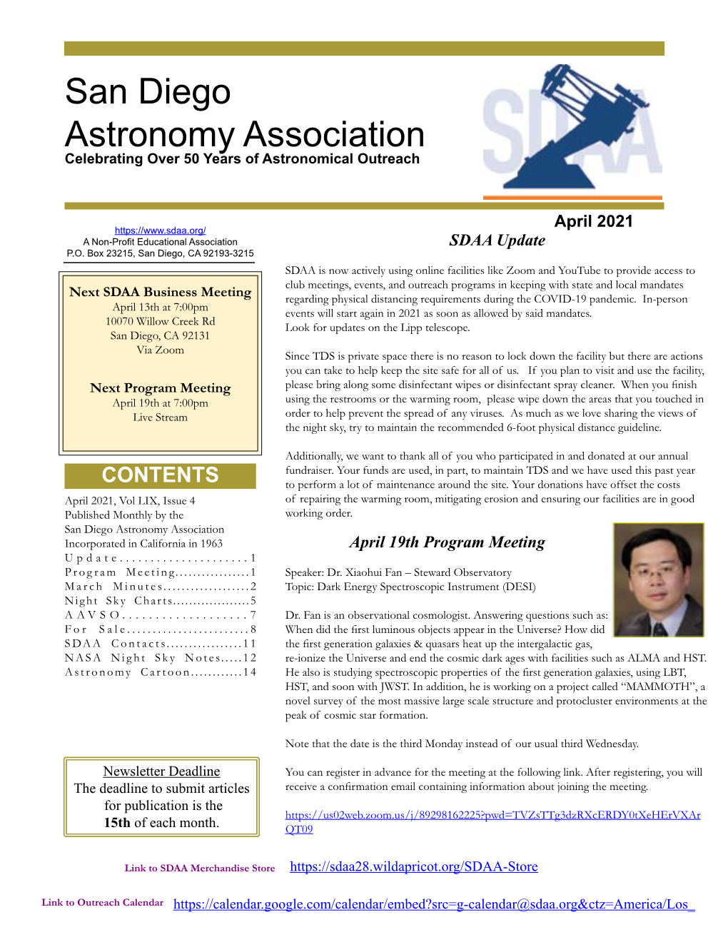 April 2021 Newsletter