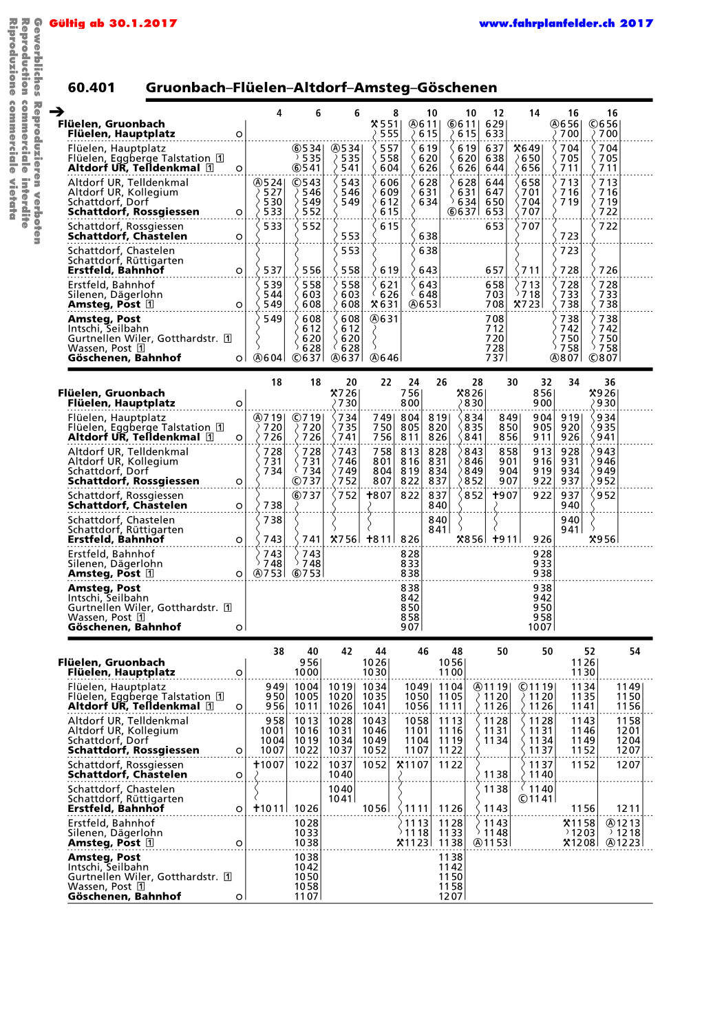 60.401 Gruonbach–Flüelen–Altdorf–Amsteg–Göschenen Ì