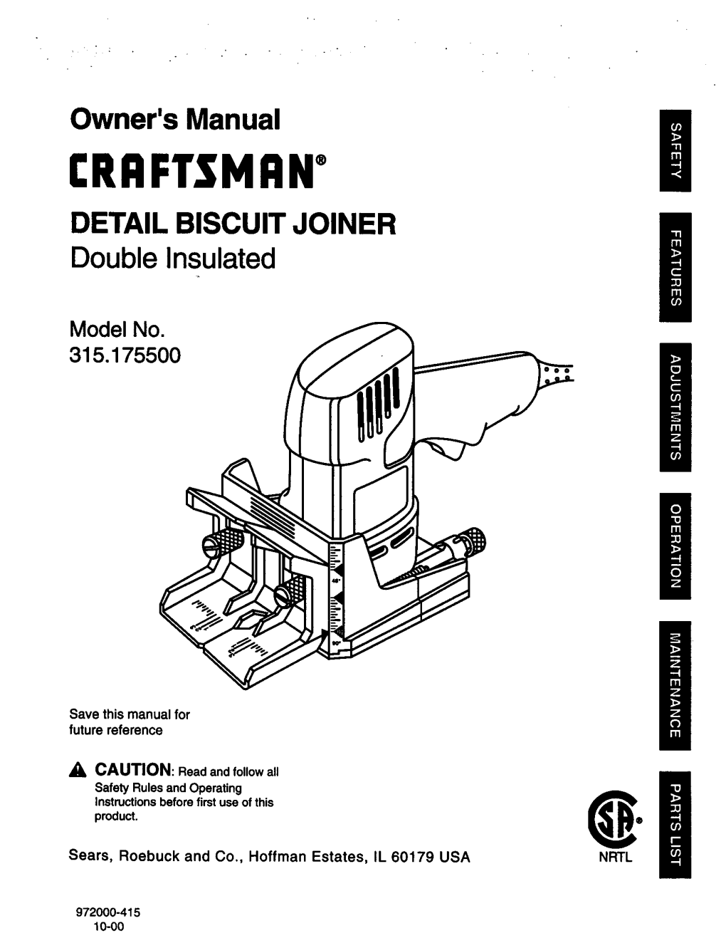 CRAFTSMAN® DETAIL BISCUIT JOINER Double Insulated