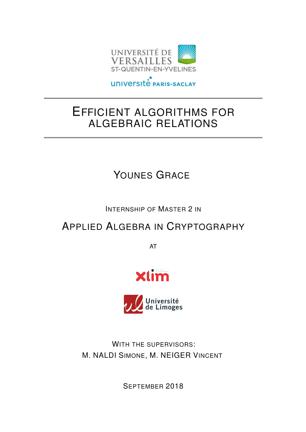 Efficient Algorithms for Algebraic Relations