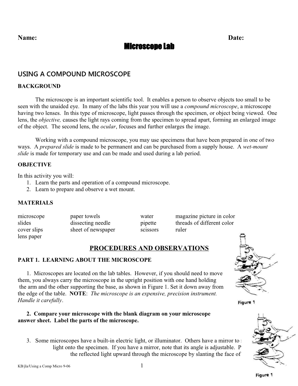 Using a Compound Microscope