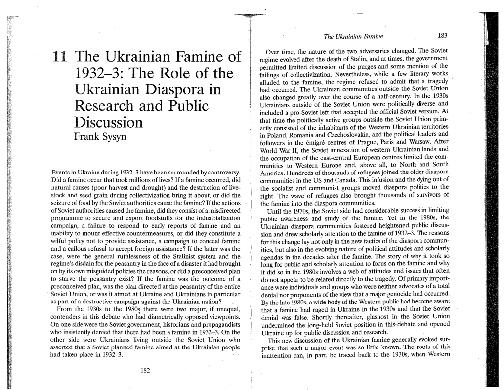 11 the Ukrainian Famine of 1932-3