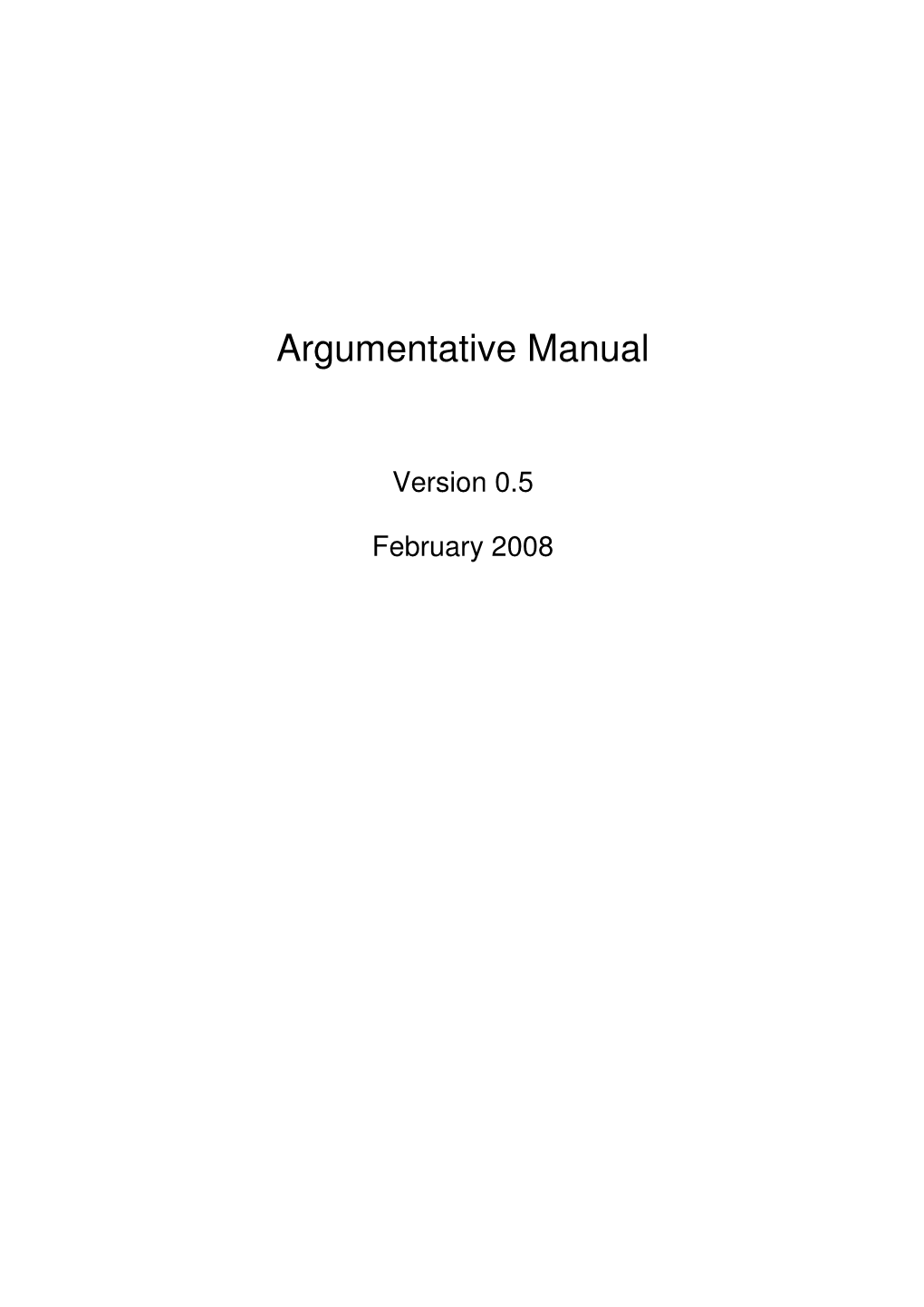 Argumentative Manual