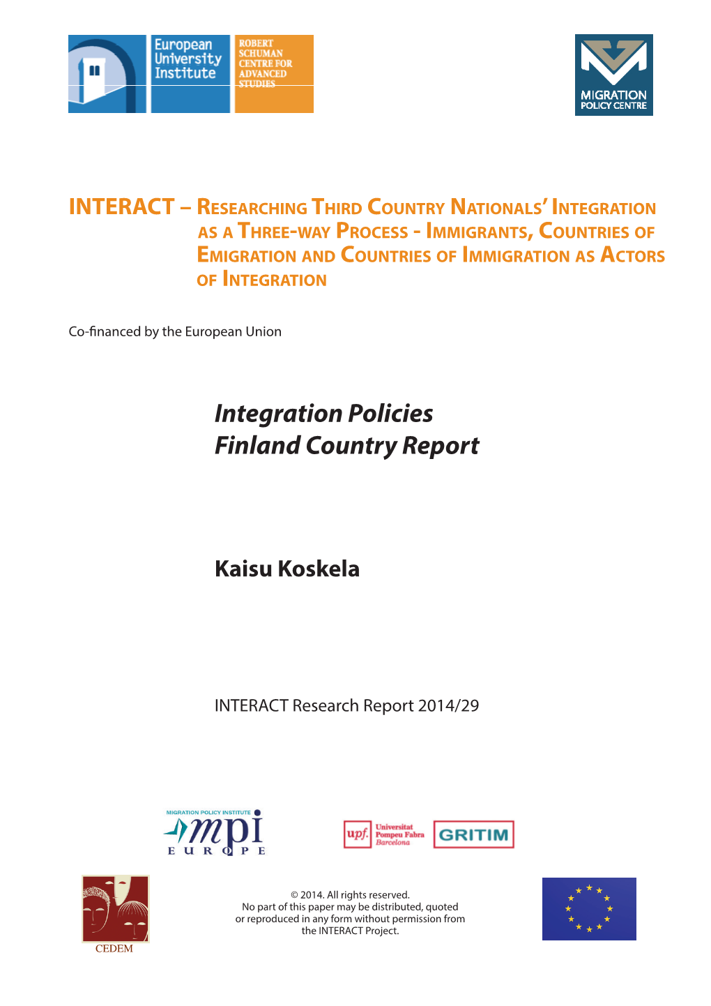 Integration Policies Finland Country Report