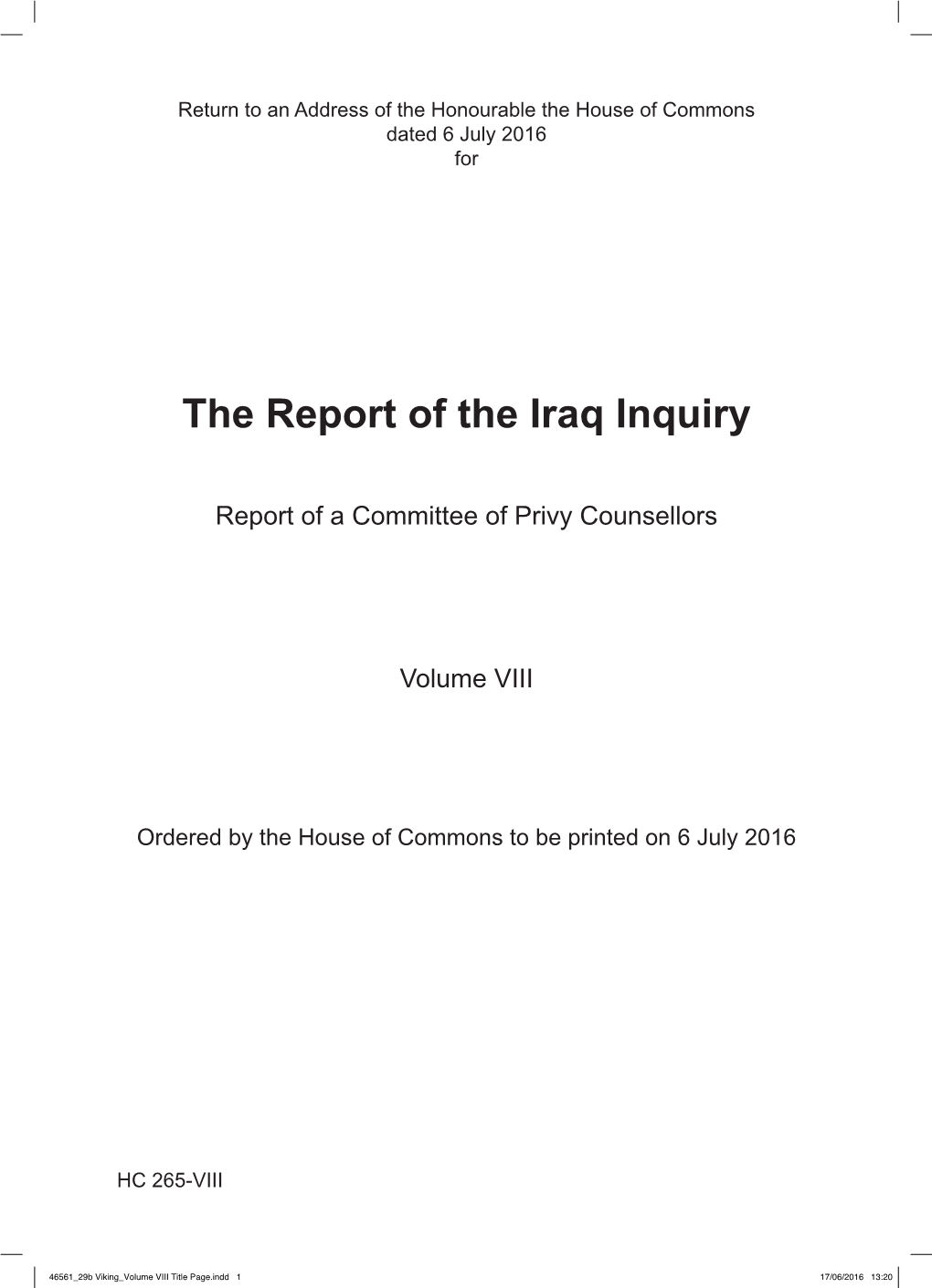 The Report of the Iraq Inquiry