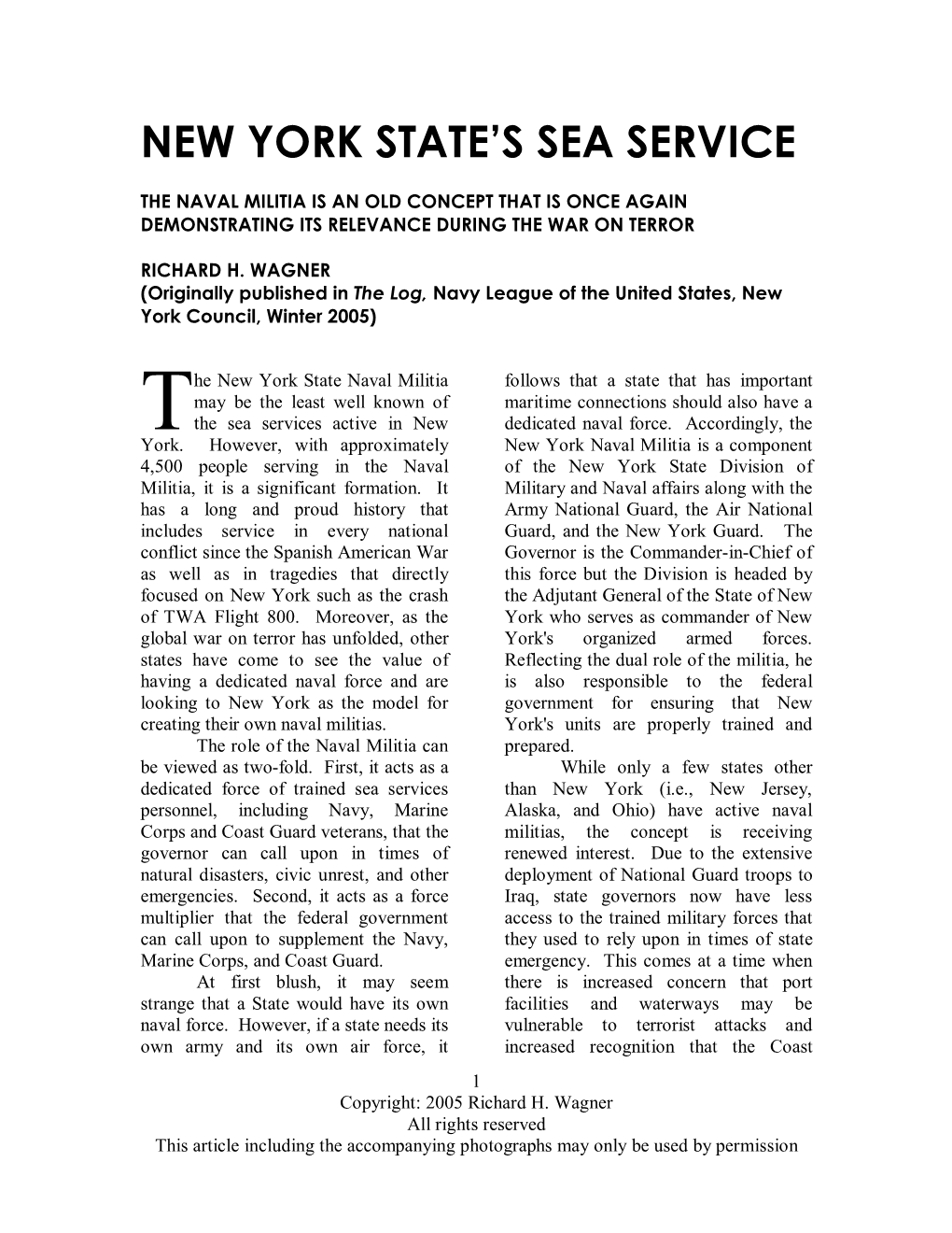 New York State's Sea Service