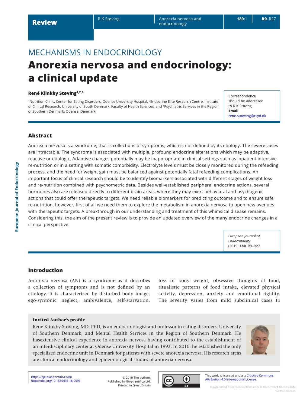 Anorexia Nervosa and Endocrinology