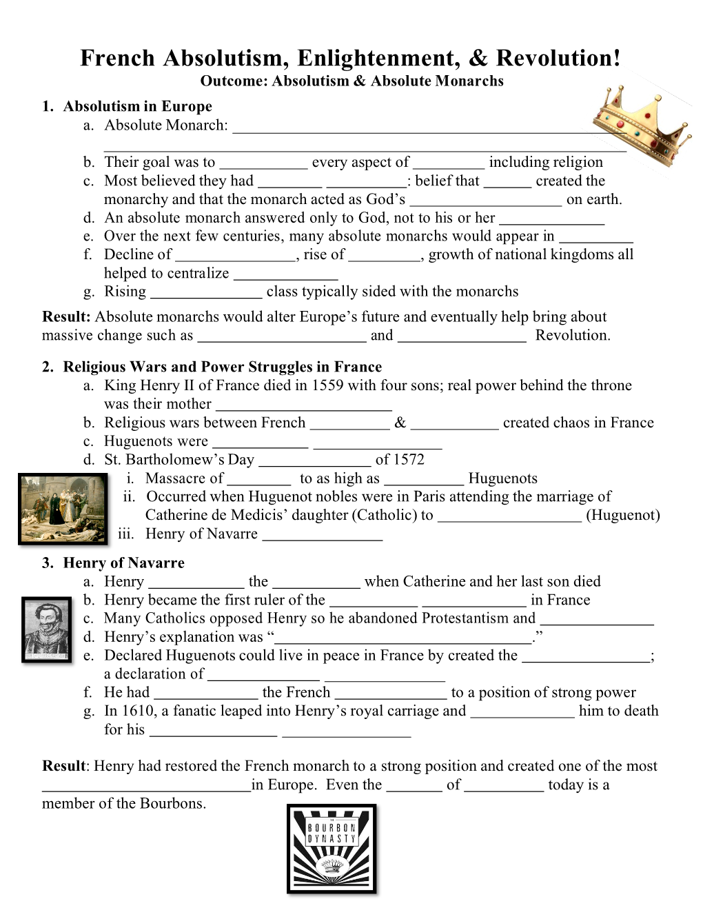 Louis Xiv Notes Handout