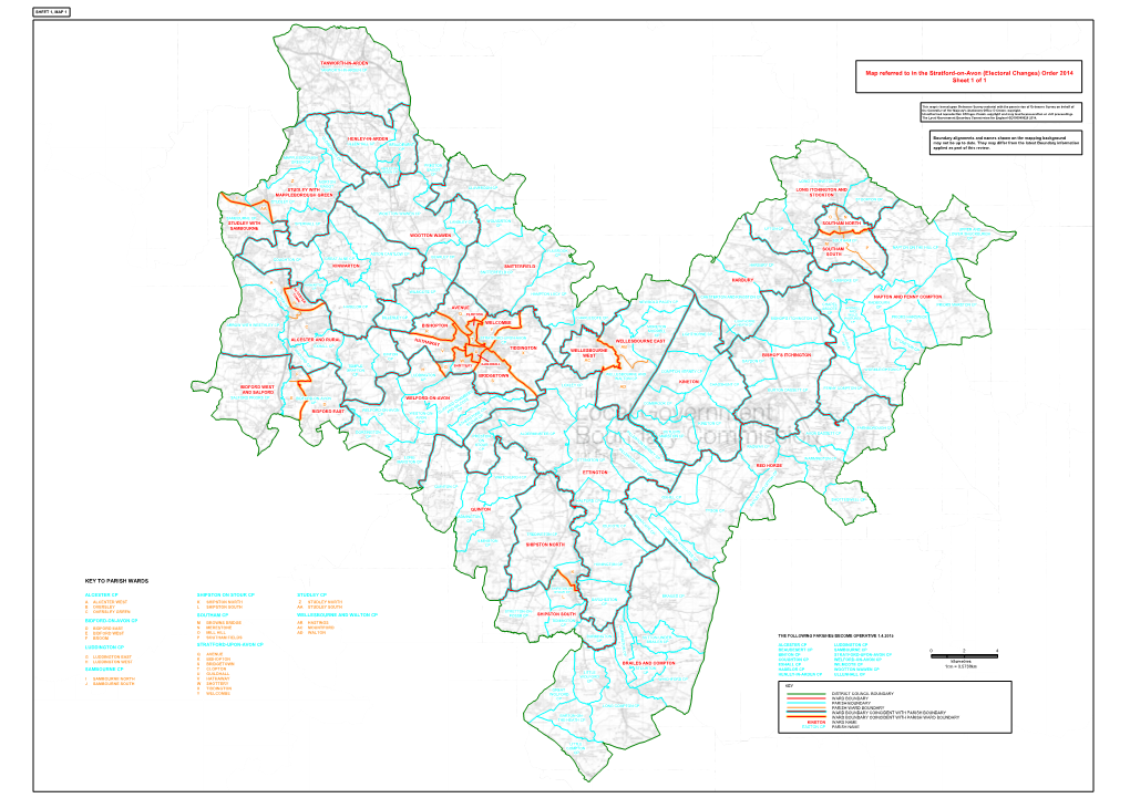 Map Referred to in the Stratford-On-Avon (Electoral Changes) Order 2014 Sheet 1 of 1