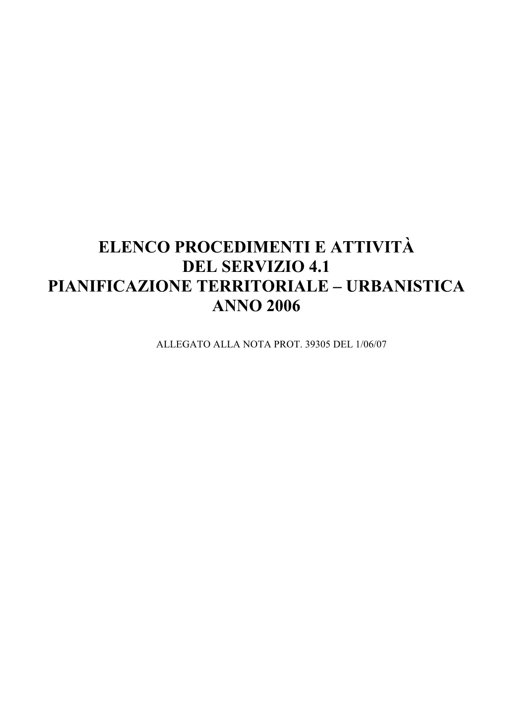 Elenco Dei Procedimenti