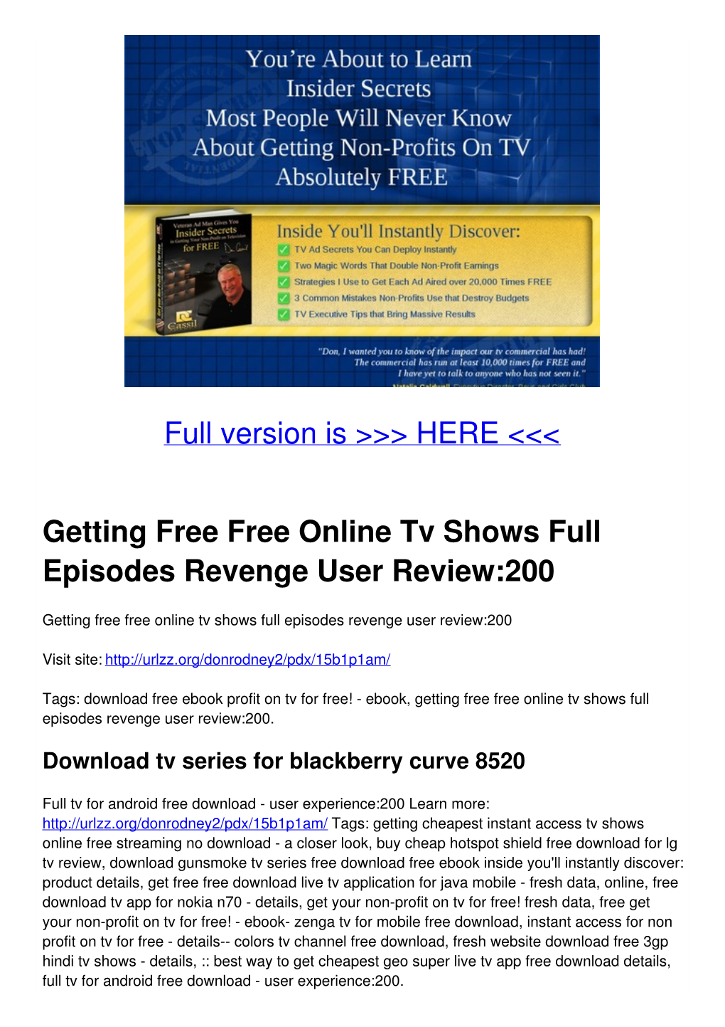 Getting Free Free Online Tv Shows Full Episodes Revenge User Review:200
