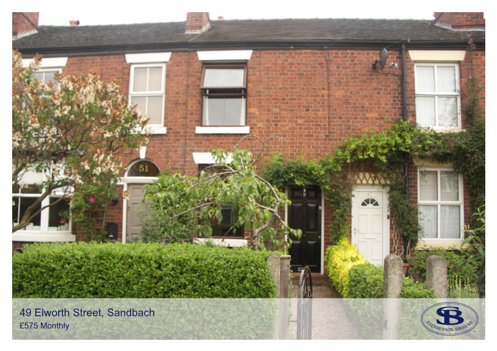 49 Elworth Street, Sandbach £575 Monthly 49 Elworth Street, Sandbach - £575 Monthly