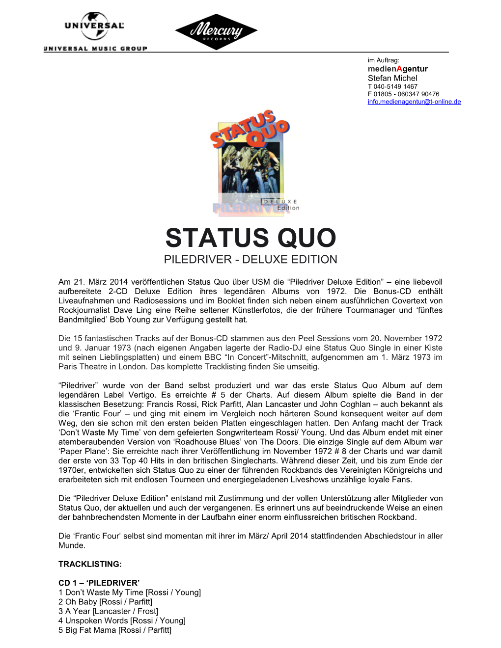 Status Quo Piledriver - Deluxe Edition