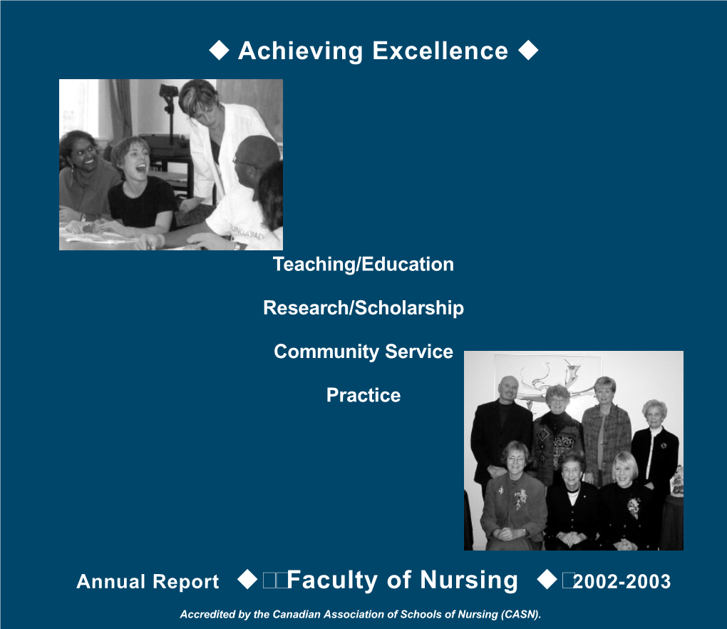 Annual Report Faculty of Nursing 2002-2003