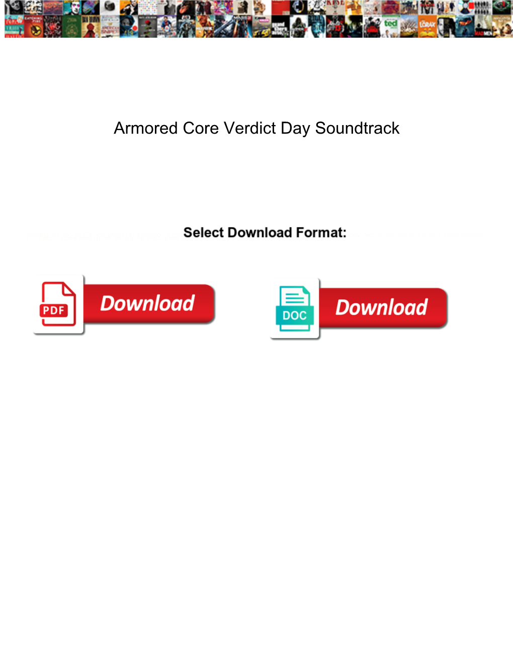 Armored Core Verdict Day Soundtrack