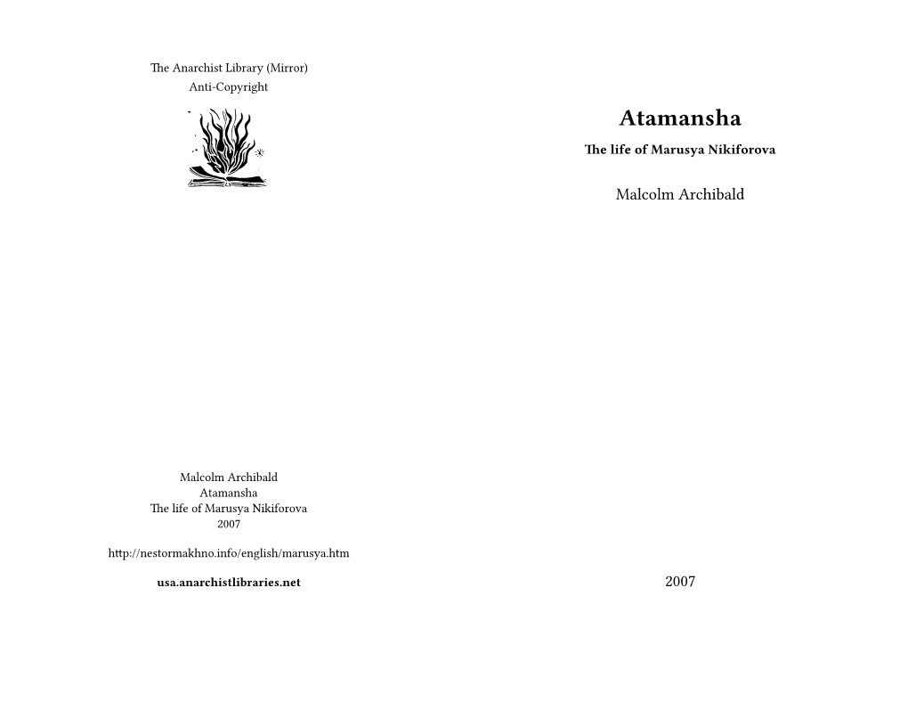 Atamansha the Life of Marusya Nikiforova