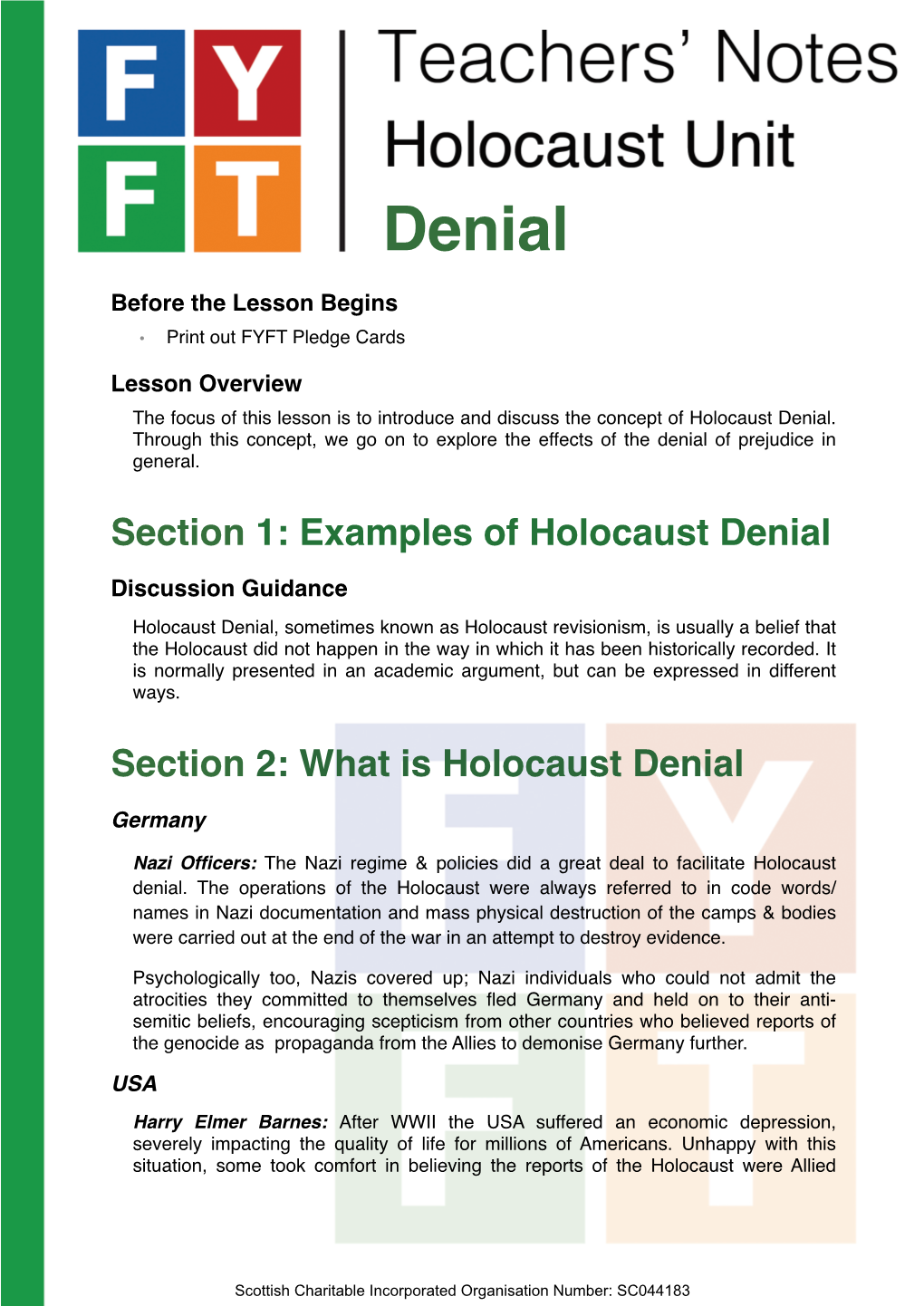 Denial-Teachers-Notes