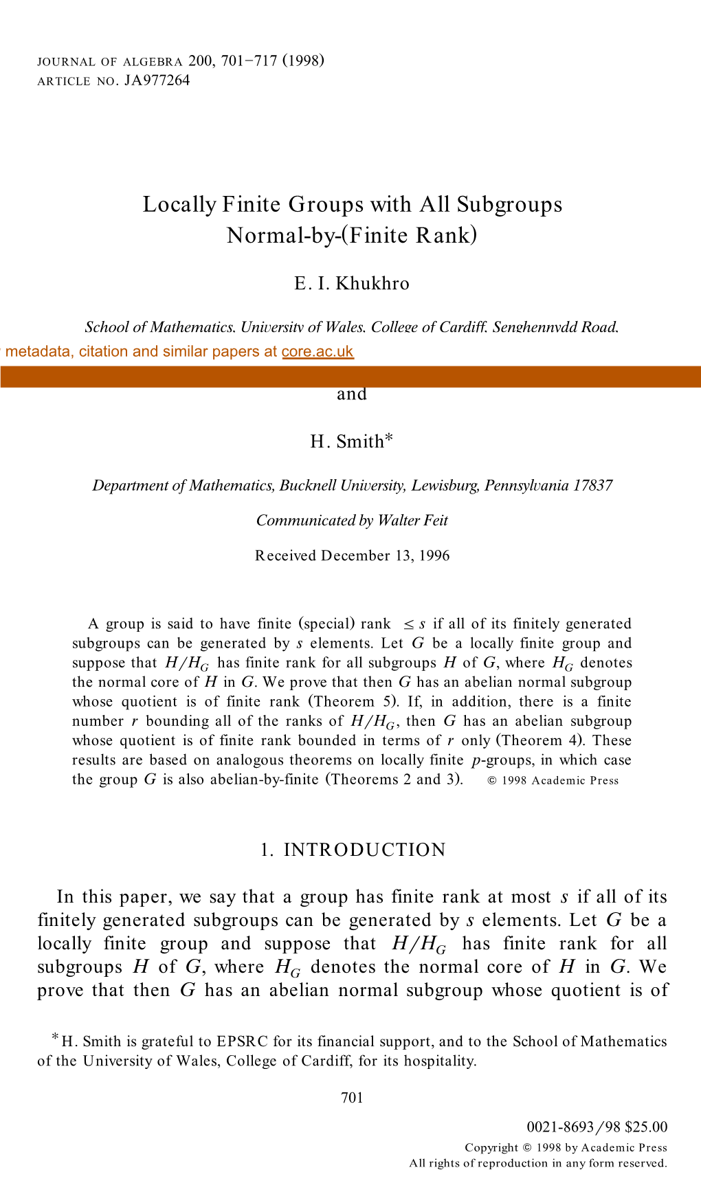 Locally Finite Groups with All Subgroups Normal-By-Ž