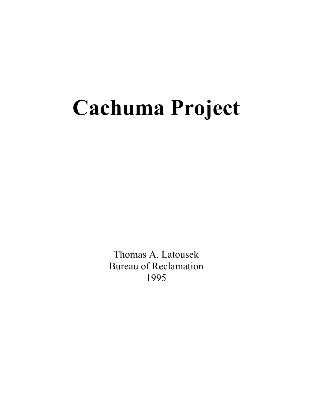 Cachuma Project, California