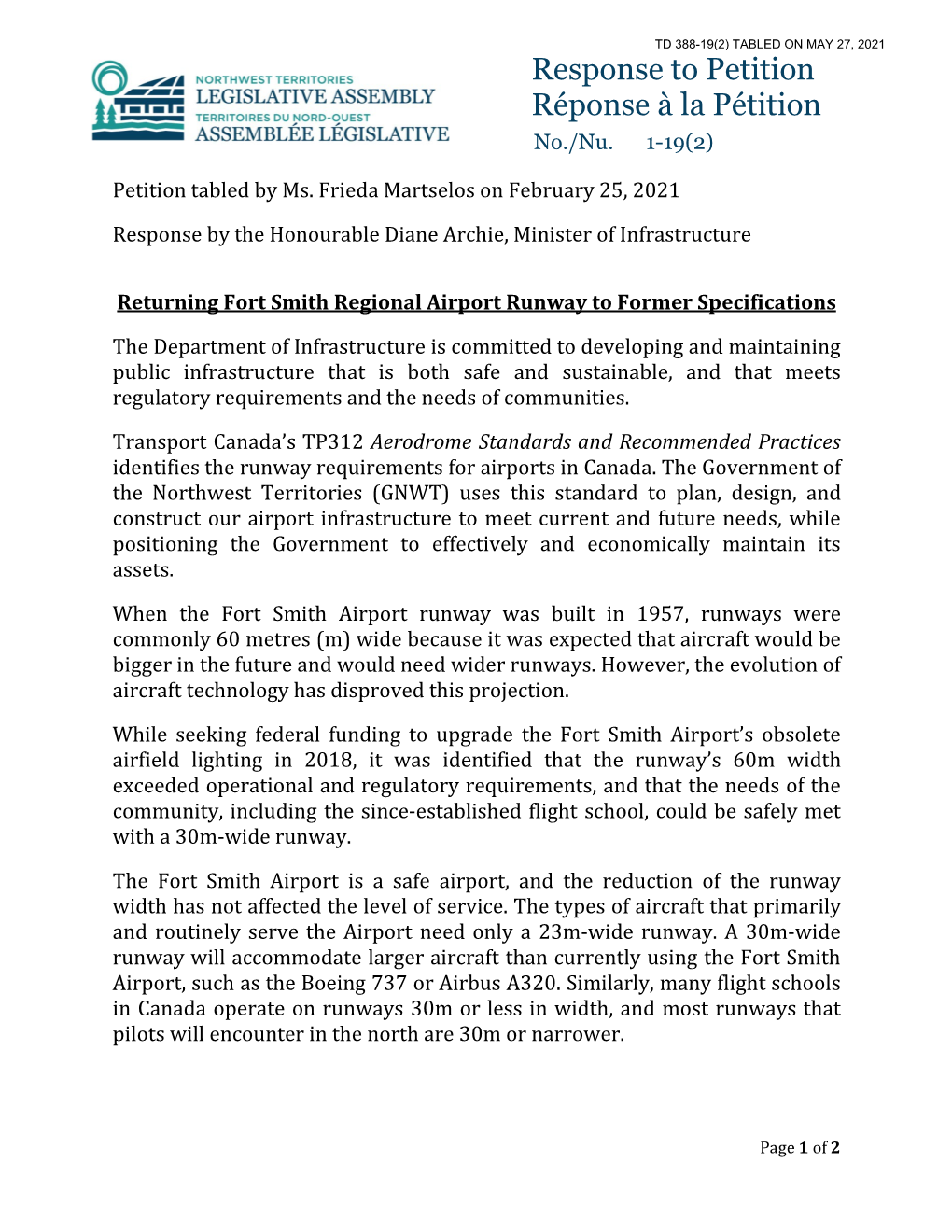 Returning Fort Smith Regional Airport Runway to Former Specifications