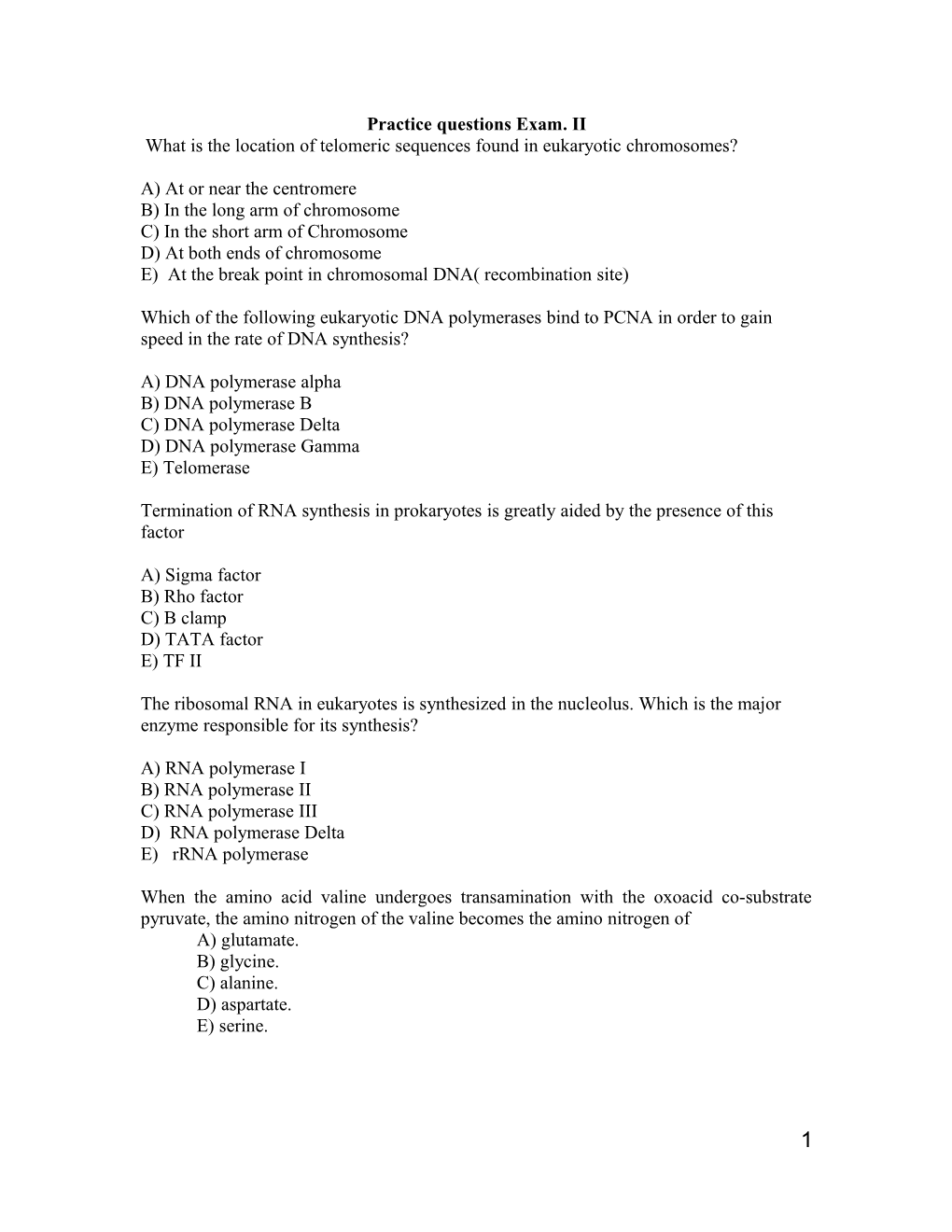 2009 Dental Biochemistry (Questions)