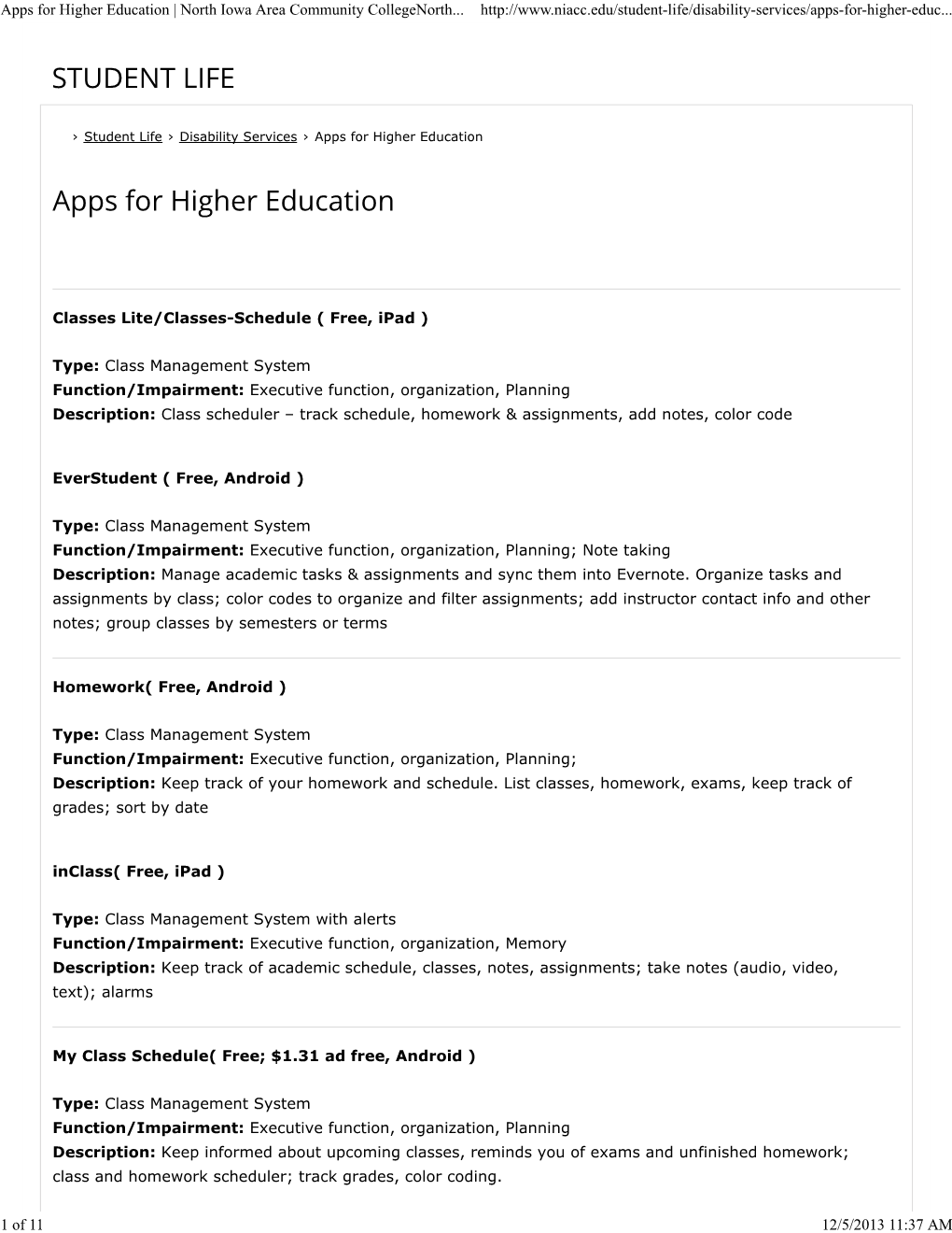 Apps for Higher Education | North Iowa Area Community Collegenorth Iowa Area Community College