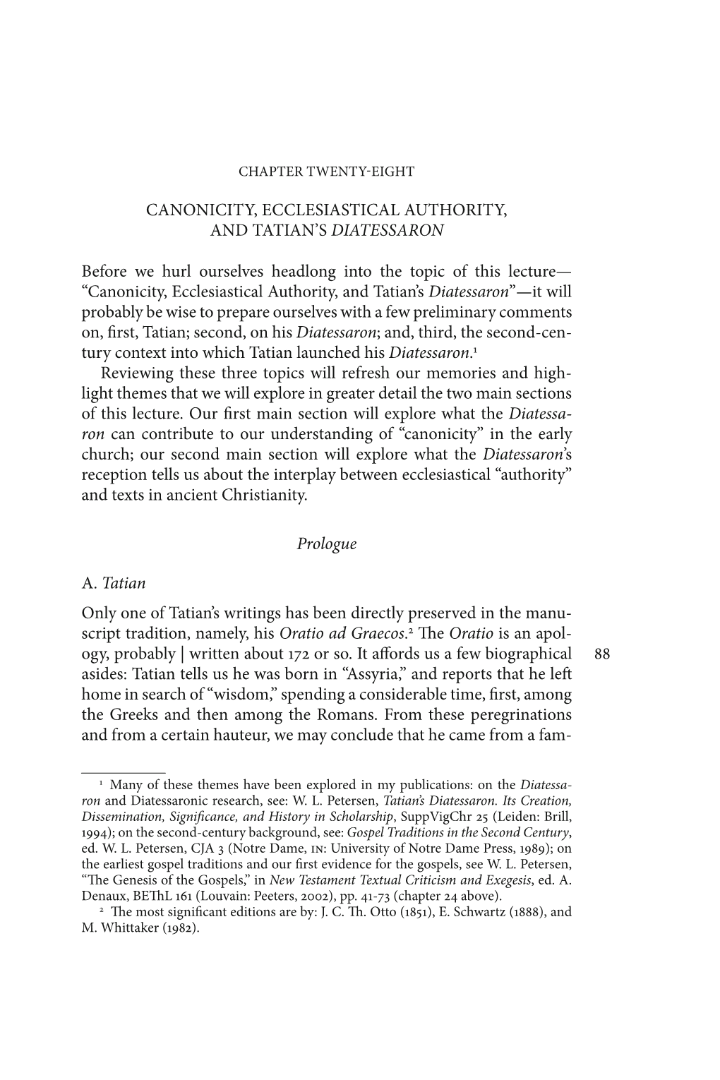 Canonicity, Ecclesiastical Authority, and Tatian's