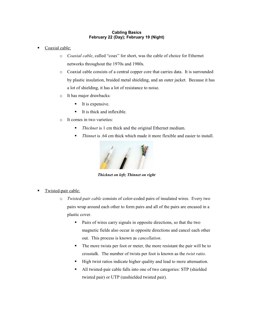 Cabling Basics