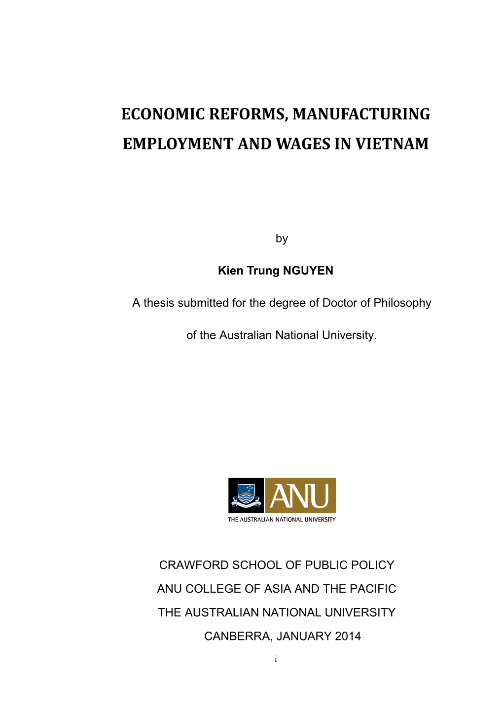 Economic Reforms, Manufacturing Employment and Wages in Vietnam