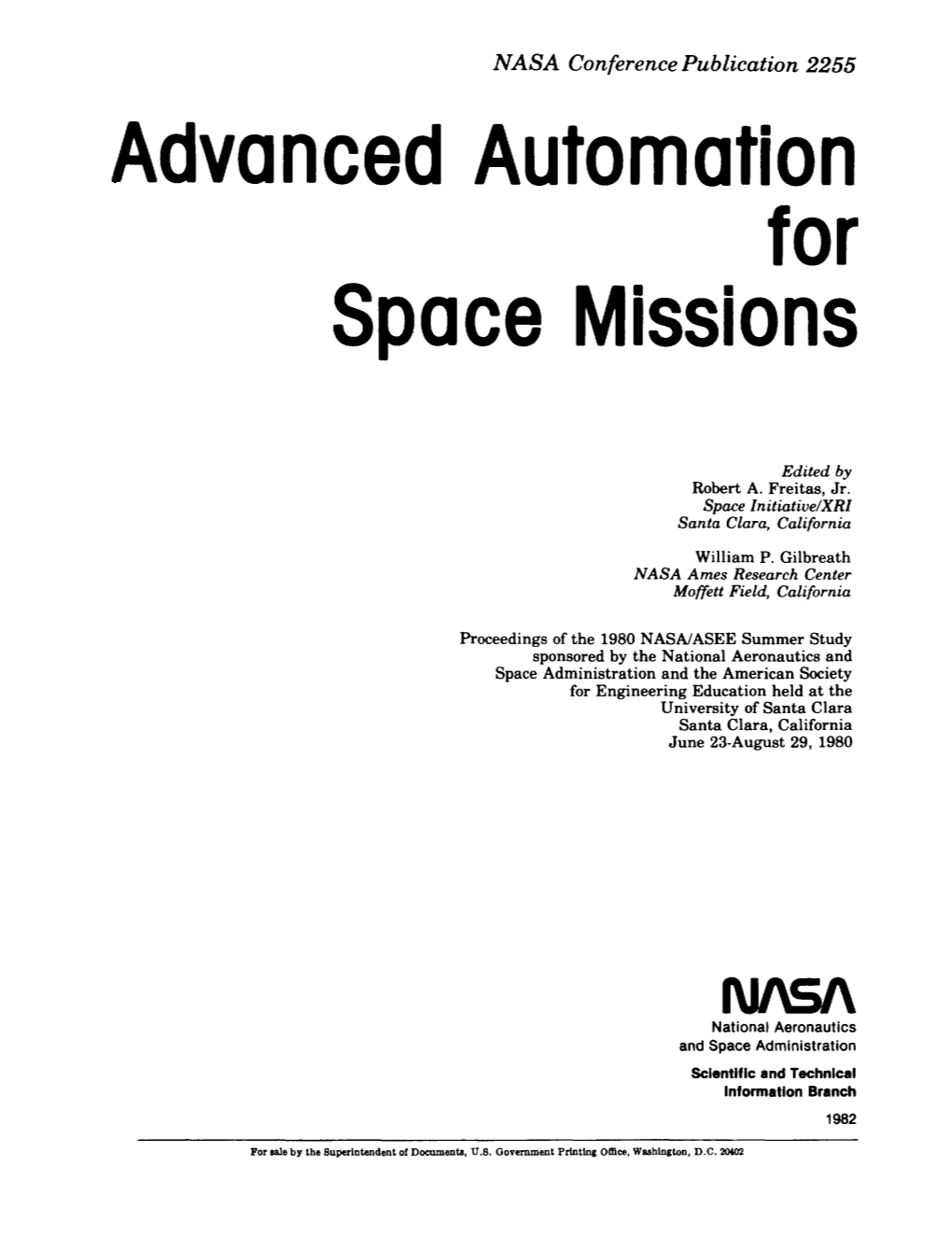 Advanced Automation for Space Missions