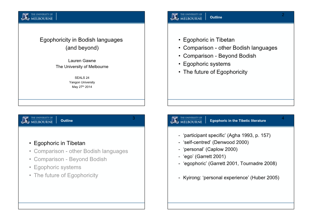 Egophoricity in Bodish Languages