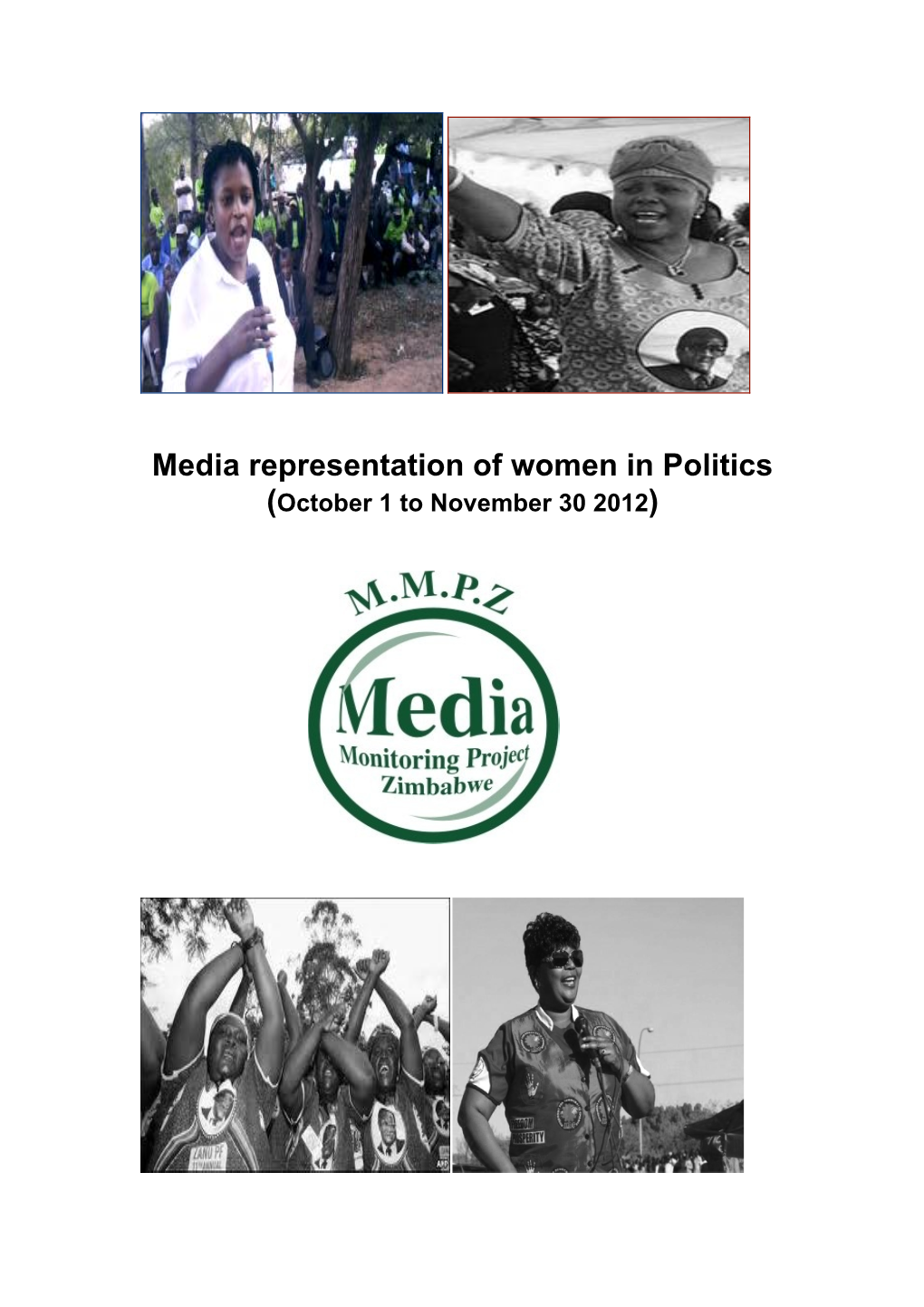 Media Representation of Women in Politics (October 1 to November 30 2012)
