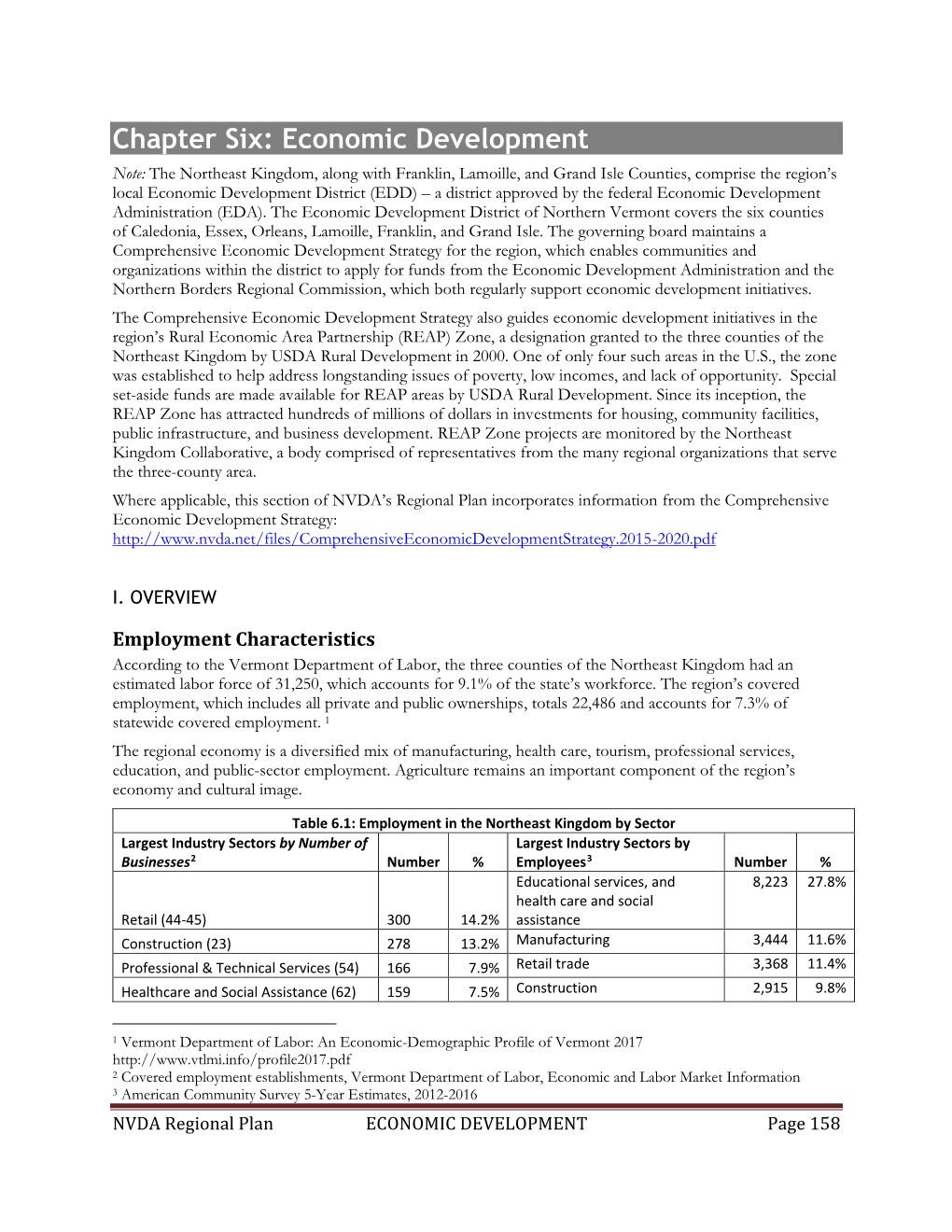 Chapter Six: Economic Development