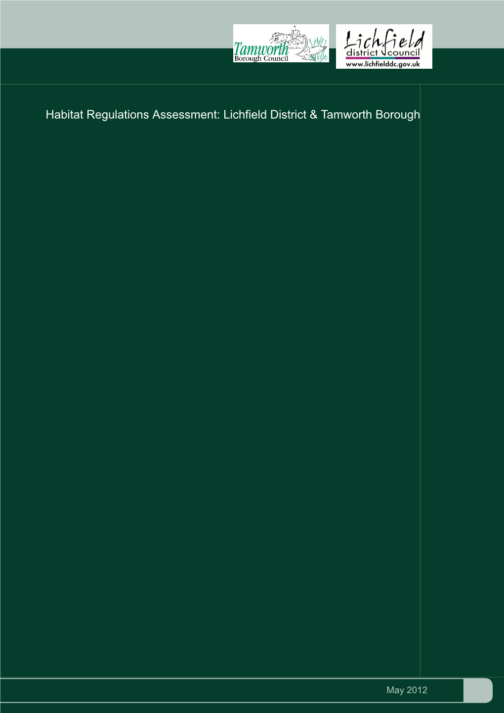 Habitat Regulations Assessment: Lichfield District & Tamworth Borough