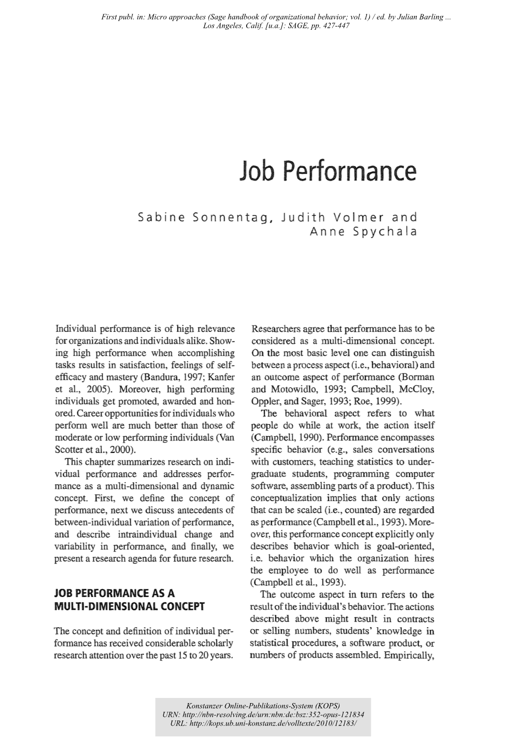 Job Performance