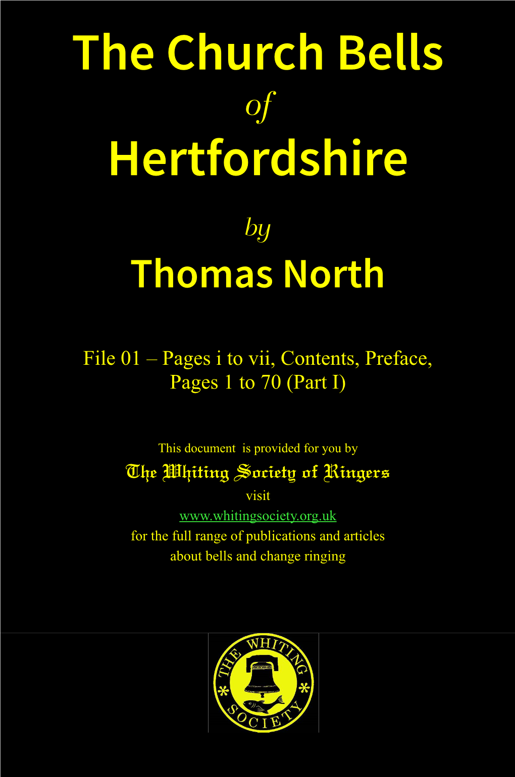 The Church Bells of Hertfordshire by Thomas North