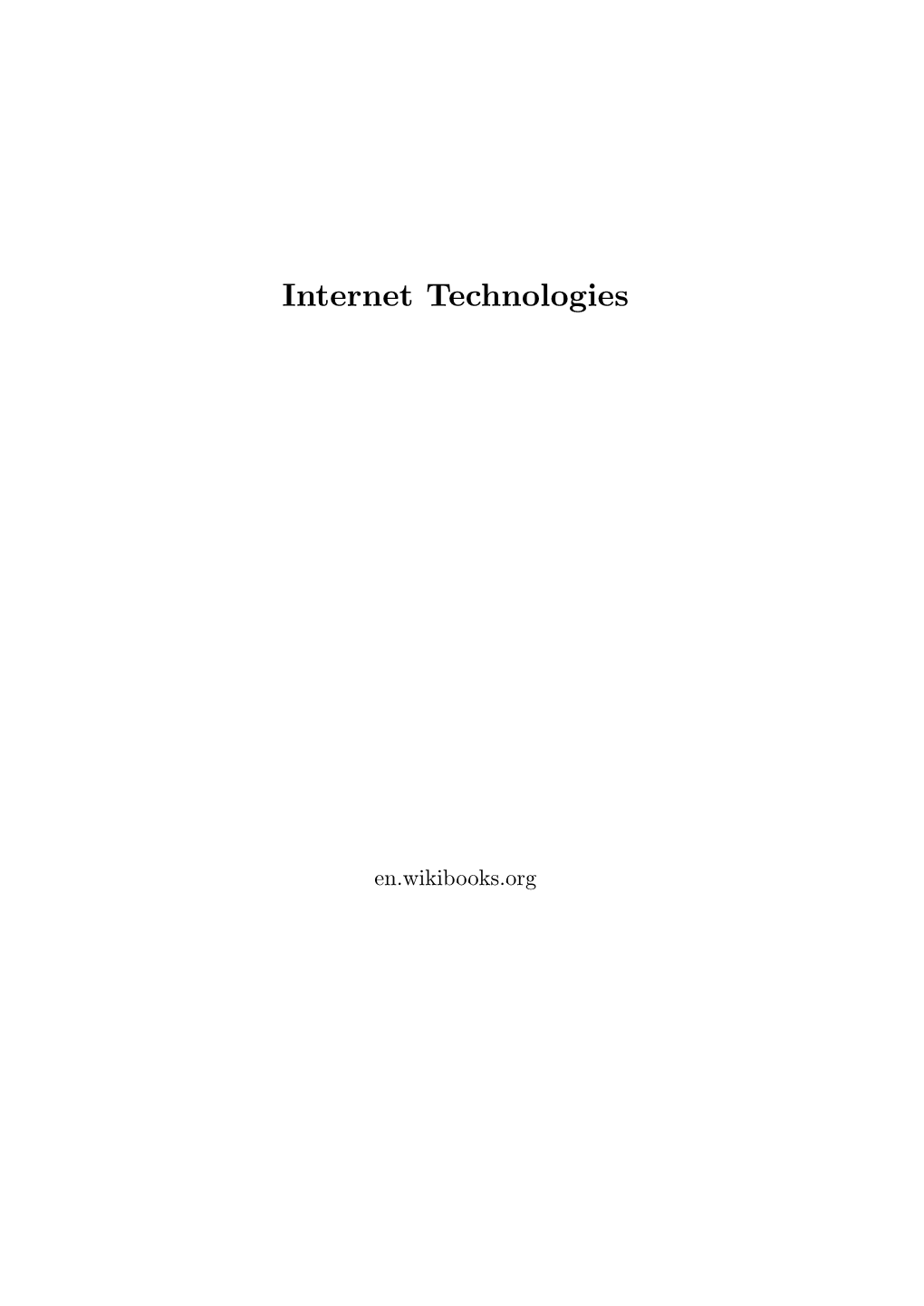 Internet Technologies