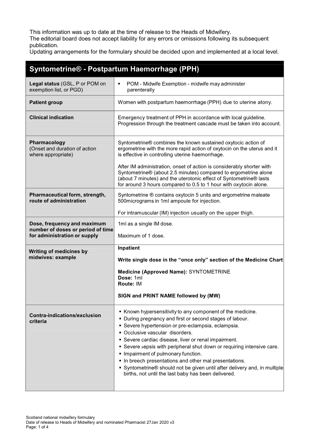 Syntometrine® for PPH to a Doctor