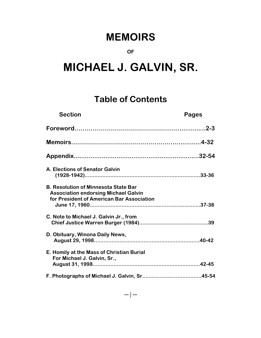 Michael J. Galvin, Sr