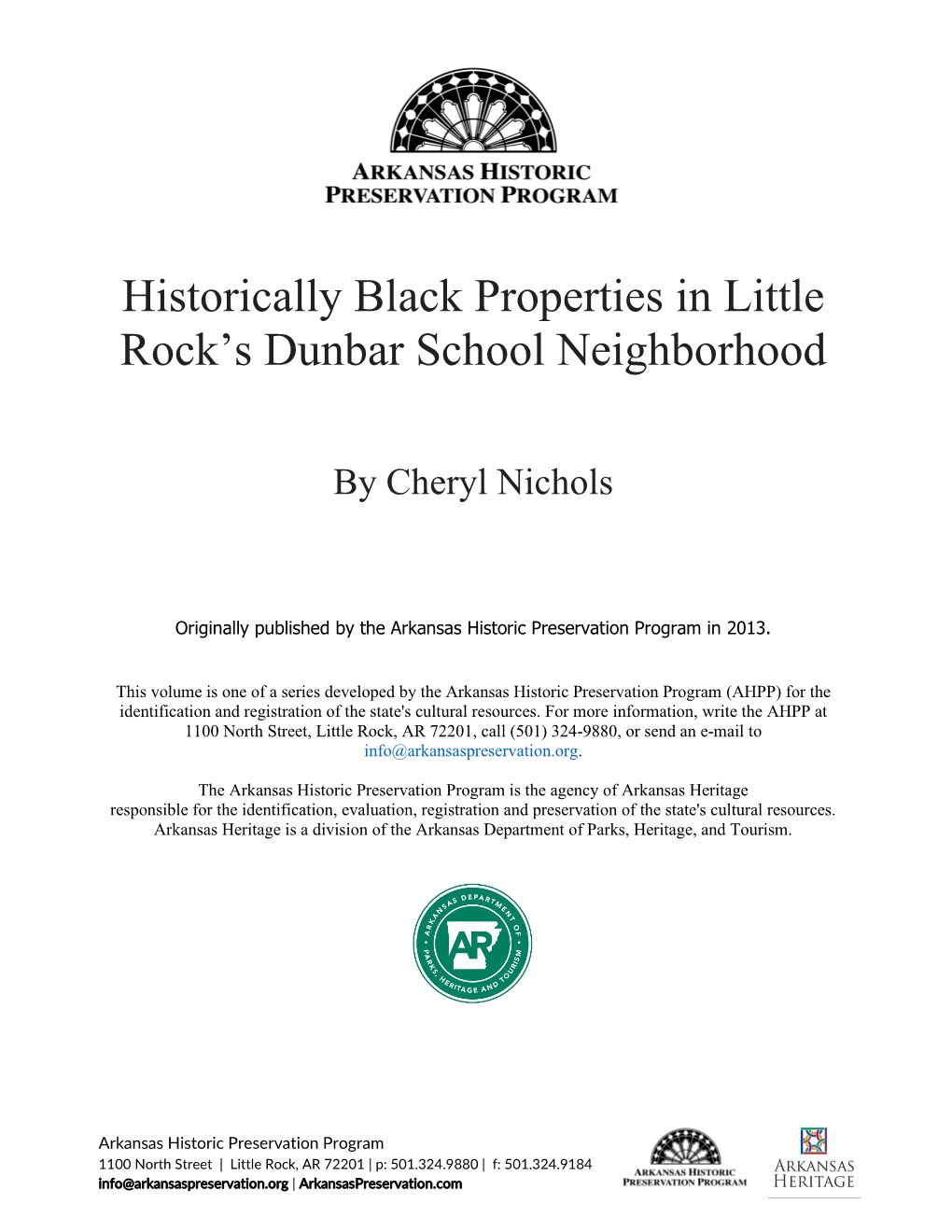 Downloadhistorically Black Properties in Little Rock's Dunbar School