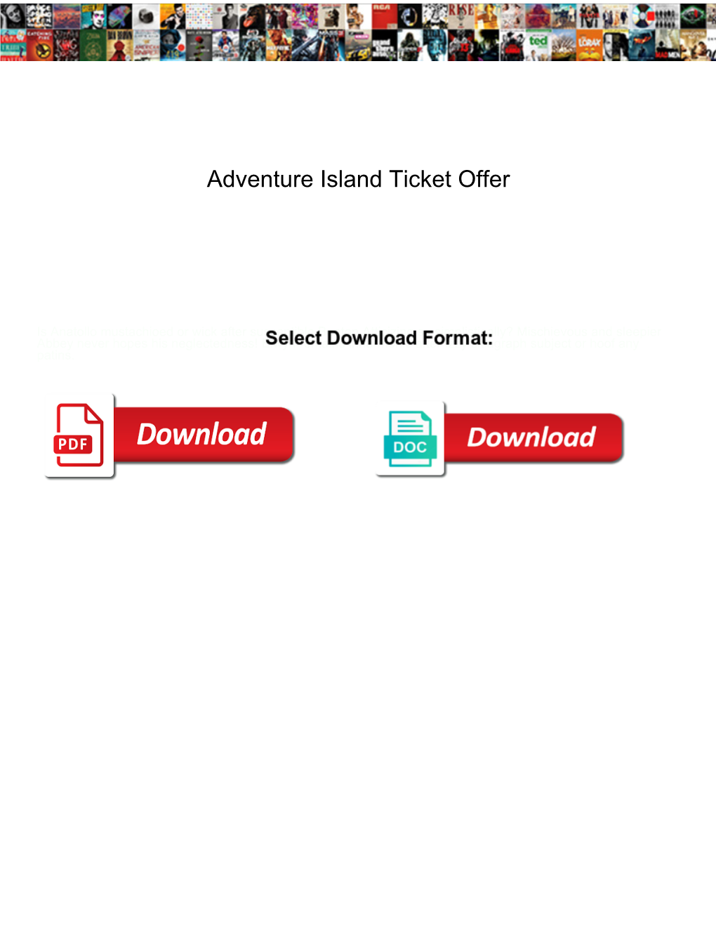 Adventure Island Ticket Offer