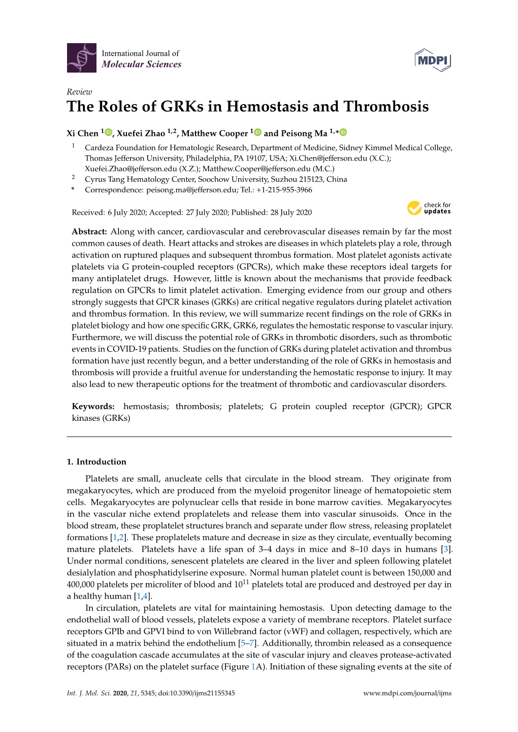 The Roles of Grks in Hemostasis and Thrombosis