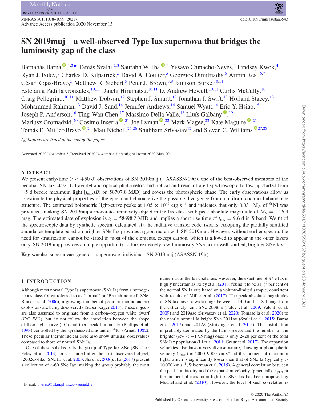 SN 2019Muj – a Well-Observed Type Iax Supernova That Bridges the Luminosity Gap of the Class