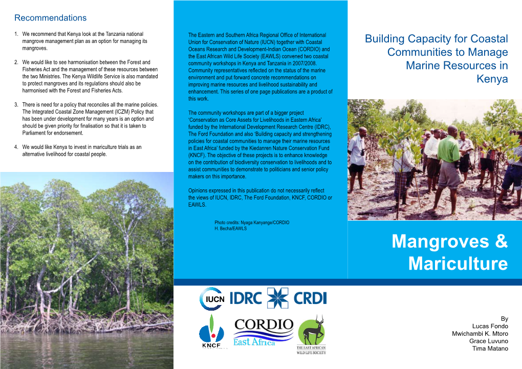 Mangroves & Mariculture
