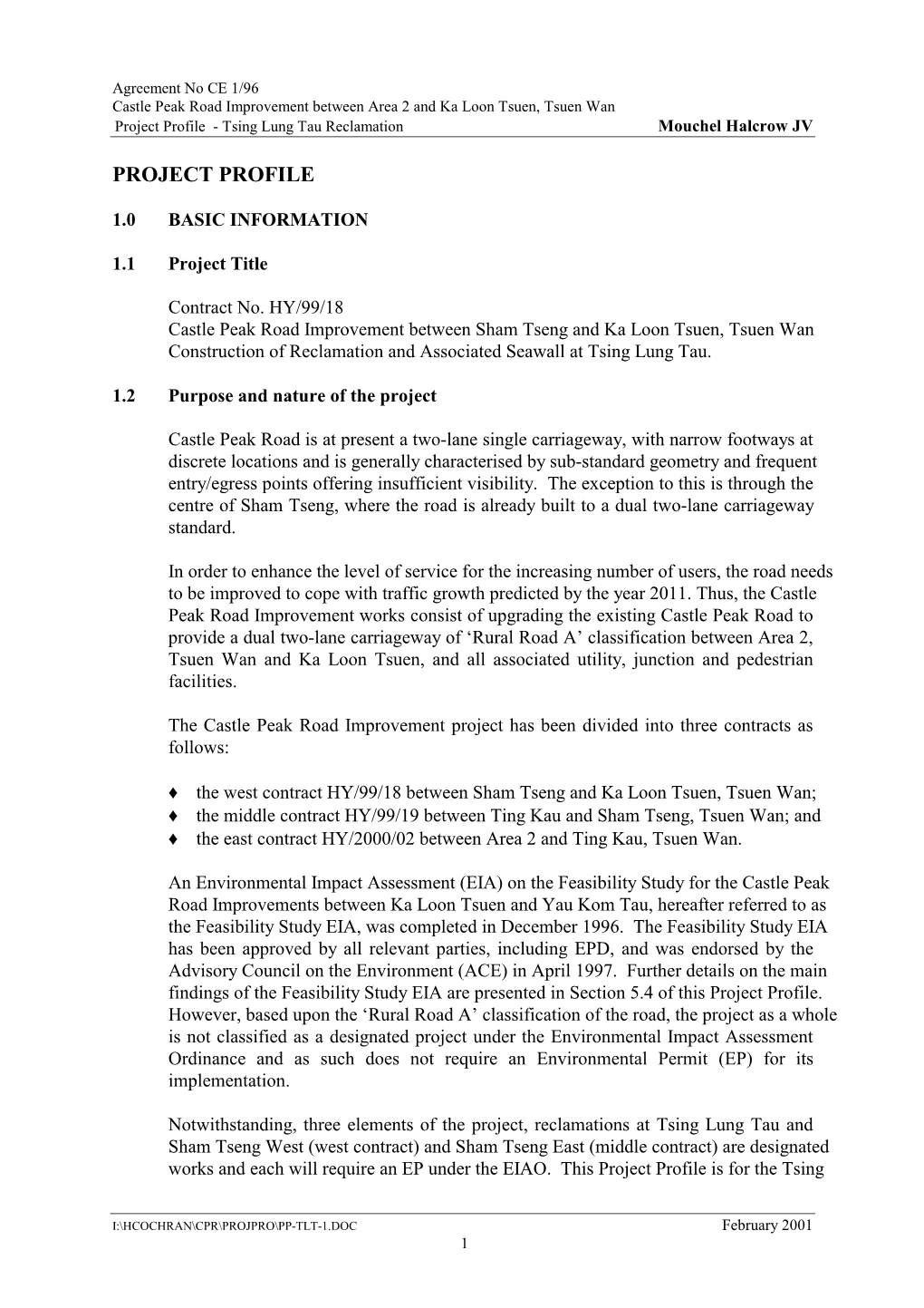 Project Profile - Tsing Lung Tau Reclamation Mouchel Halcrow JV