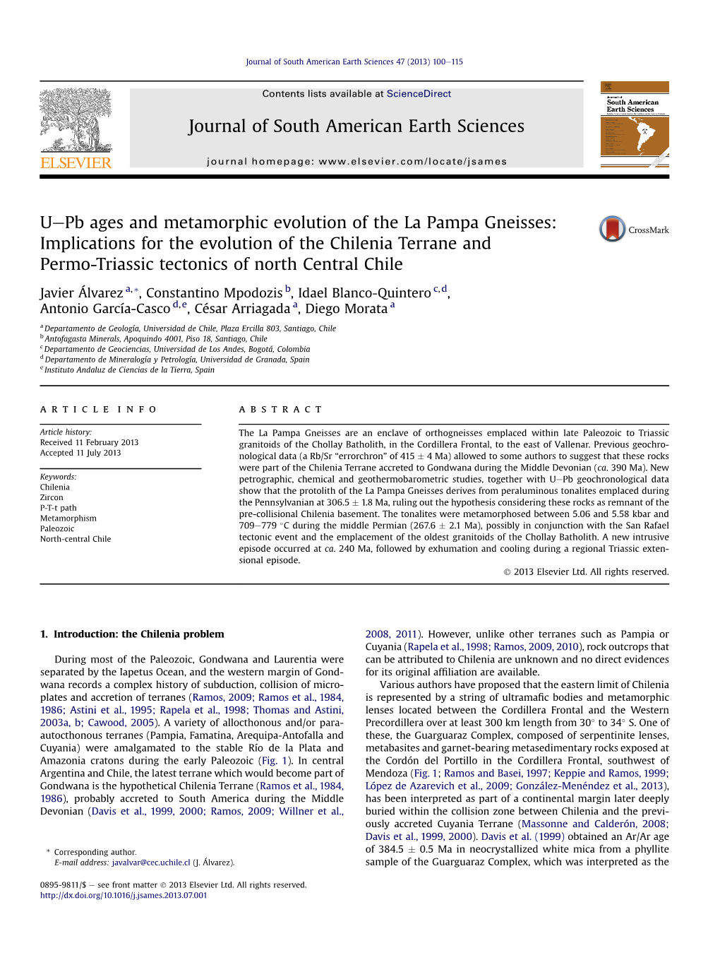 U-Pb Ages and Metamorphic Evolution of the La Pampa Gneisses